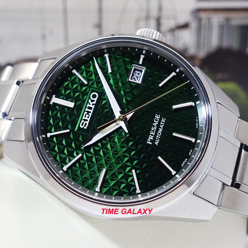 SEIKO Presage Sharp Edges Emerald Green SPB169J1 Time Galaxy Watch