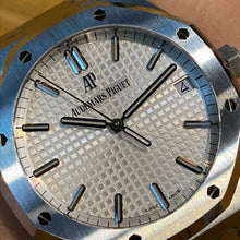 Load image into Gallery viewer, Audemars Piguet RO 15500ST.OO.1220ST.04 silver dial with Grande Tapisserie pattern and Guilloche finish