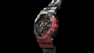 This GA-110JOP special model demonstrates collaboration between G-Shock and One Piece Japanese anime