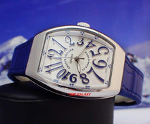 Load image into Gallery viewer, Franck Muller Vanguard V32SCATFOACBL features white dial with blue numerals 