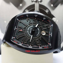 Load image into Gallery viewer, Pre-Owned FM Vanguard v45scdtttnbr made of titanium black PVD, sapphire glass, curvex case with distinct numerals
