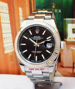 Rolex Datejust 41 Rolesor White Fluted Oyster Black 126334-0017