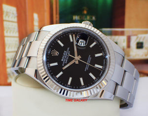 Rolex 126334-0017 made of white gold, stainless steel, black dial