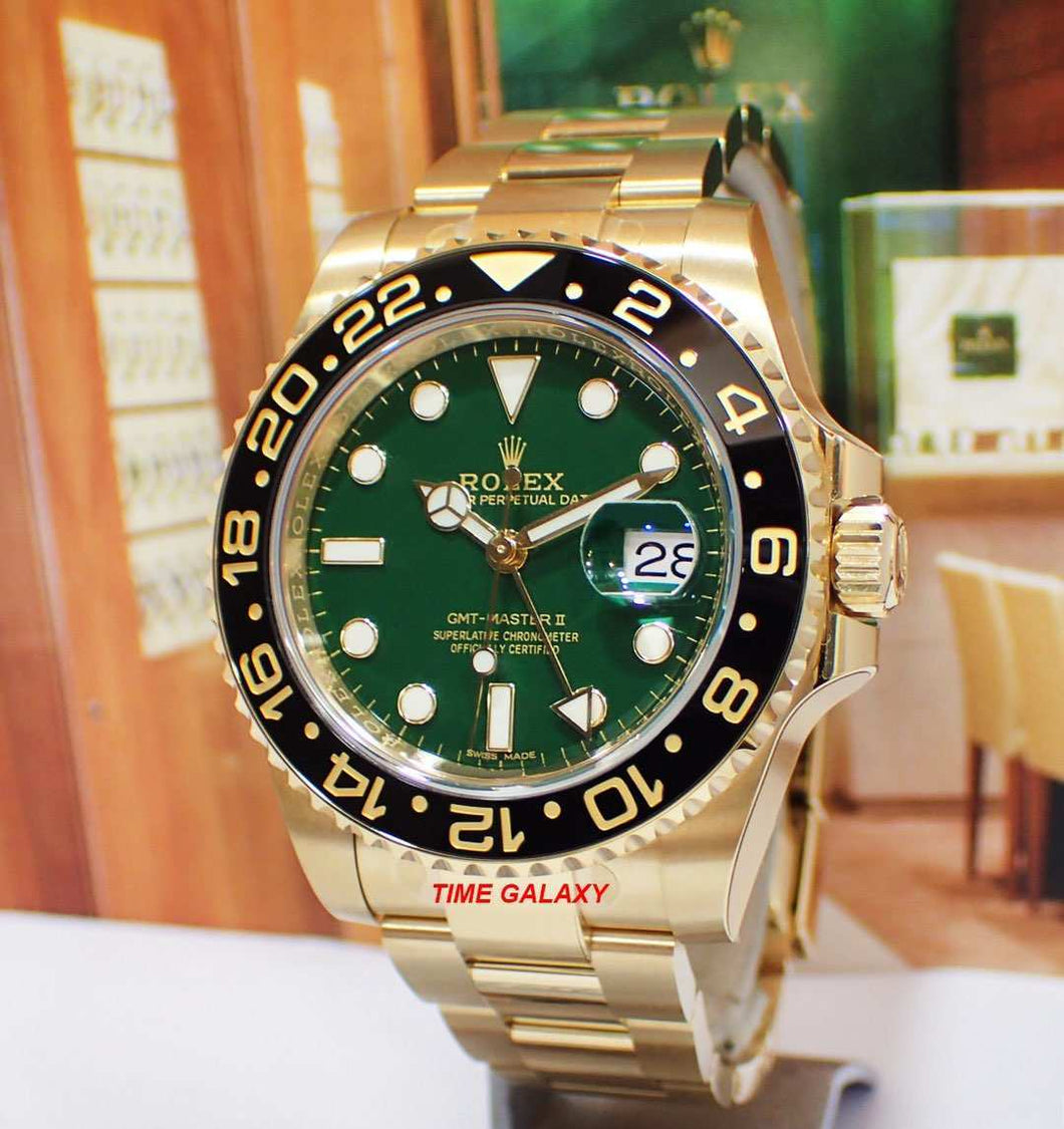 Rolex GMT-Master II Yellow Gold LN Green 116718LN-0002