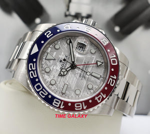 Rolex 126710BLRO features Meteorite dial, Blue and red Cerachrom bezel