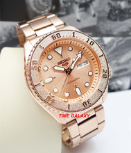 Load image into Gallery viewer, Seiko SRPE72K1 featured rose gold colour dial, Lumibrite on hands and indexes, unidirectional rotating bezel