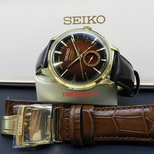 Seiko Presage SSA392J1 with Calfskin leather black colour and additional brown leather strap