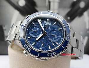 Tag Heuer CAK2112BA0833 features blue dial, stick and dot indexes and stick hands