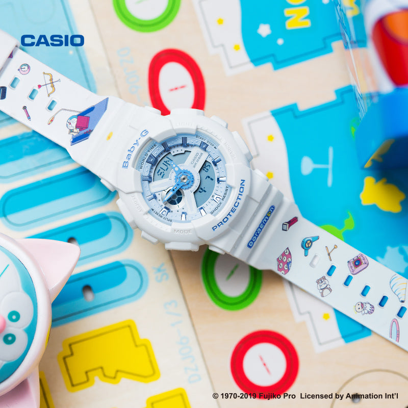 Genuine Casio Baby-G special collaboration Doraemon limited edition white colour wrist watch