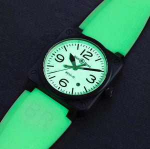 Pre-Owned BELL & ROSS Black Ceramic BR 03-92 Full Lume (Limited Edition)