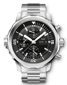 Authentic IWC Aquatimer Chronograph Stainless Steel Black Bracelet IW3768-04 Watch
