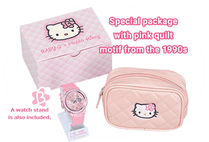 New authentic Baby-G x Hello Kitty wrist watch comes with pink quilt motif and watch stand
