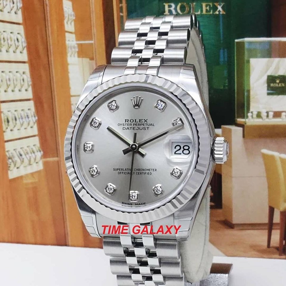 Rolex Datejust 31 Jubilee Silver Diamonds 178274-0018 Watch