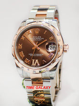 Load image into Gallery viewer, Rolex Datejust 31 Rolesor Everose Domed Diamond Oyster Chocolate Roman 178341-0010