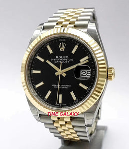 Rolex Datejust 41 Rolesor Yellow Gold Fluted Jubilee Black 126333-0014