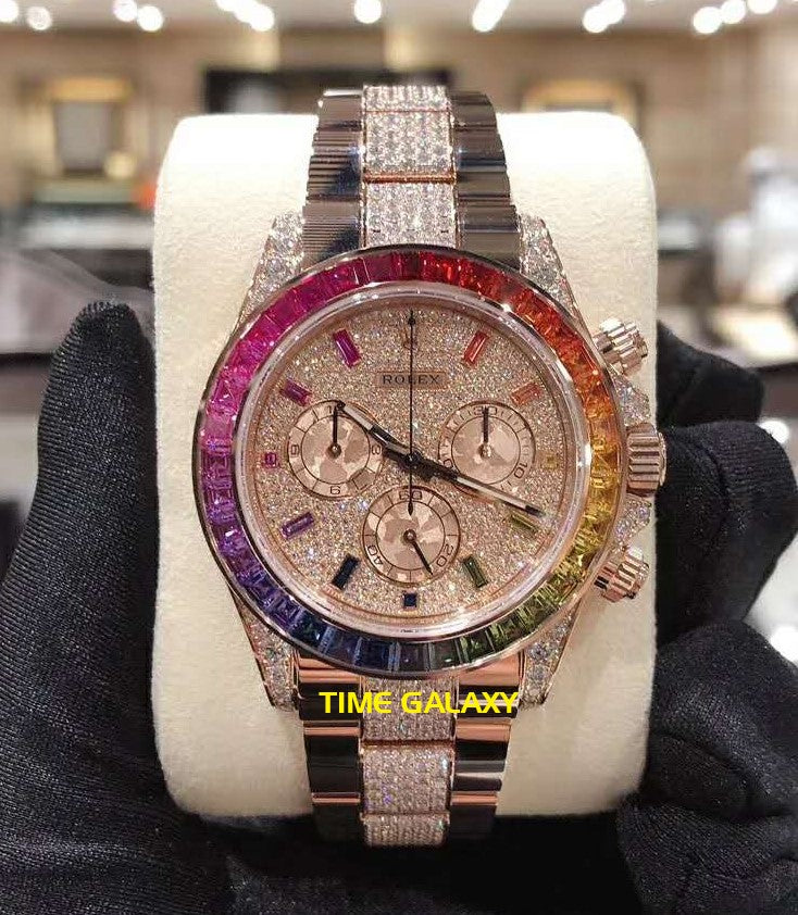 Rolex Cosmograph Daytona Everose Rainbow Pave Diamond 116595RBOW-0002 Watch