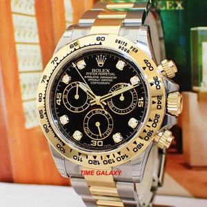 Rolex Cosmograph Daytona Rolesor Oystersteel Yellow Gold Black Diamond 116503-0008 Watch