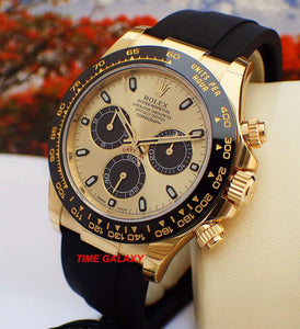 Buy Sell Trade Rolex Daytona Yellow Gold Champagne Oysterflex 116518LN at Time Galaxy