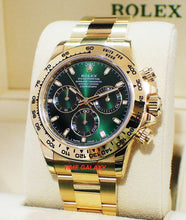 Load image into Gallery viewer, Rolex Cosmograph Daytona Yellow Gold Green Oyster 116508-0013 Watch