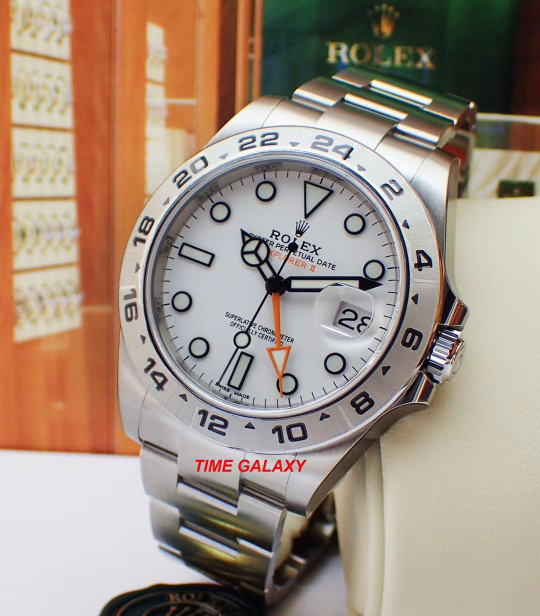 ROLEX Explorer II Oystersteel White 216570 Time Galaxy Watch