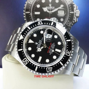 Rolex 126600-0001 made of stainless steel, black dial, Mercedes hands
