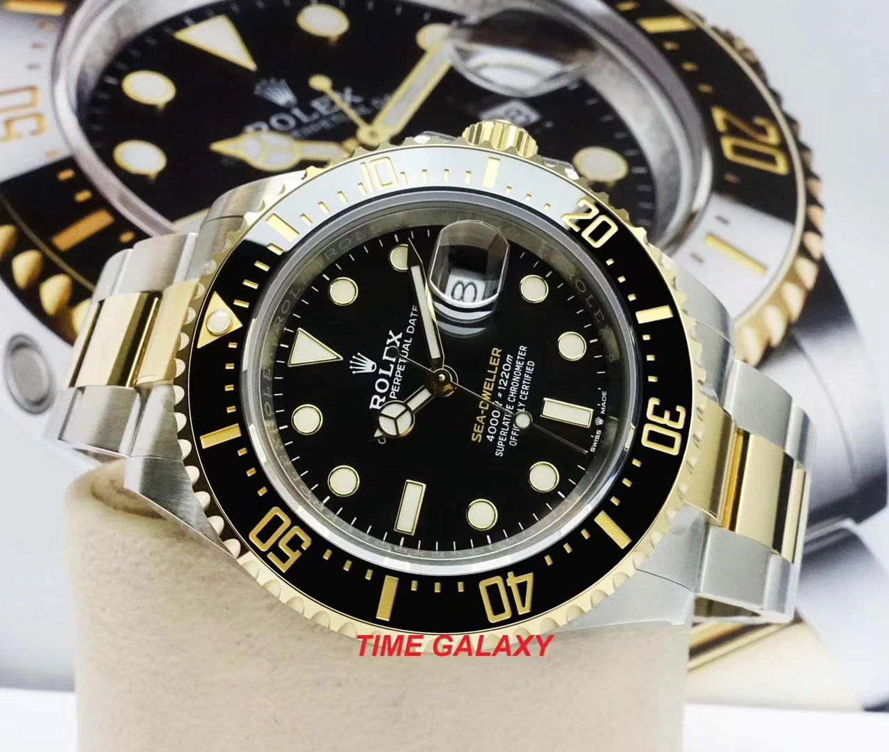 Sea dweller black online gold