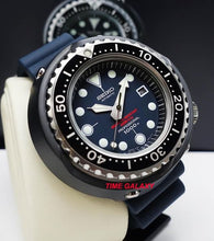 Load image into Gallery viewer, Seiko SLA04J1 features blue dial, unidirectional rotating bezel